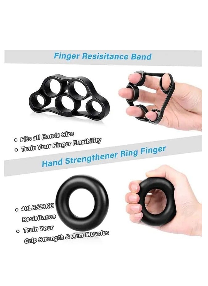 SportQ Hand Grip Strengthener Kit, 5 Pack, Adjustable Grip Exerciser, Finger Stretch Resistance Expander Bands, Finger Strength Trainer, Hand Press Ball and Exercise Ring multipe shapes - pzsku/Z635F09318C585DDB30AEZ/45/_/1709124630/a5de171e-d6d4-4b21-b49b-bcd98016d11b