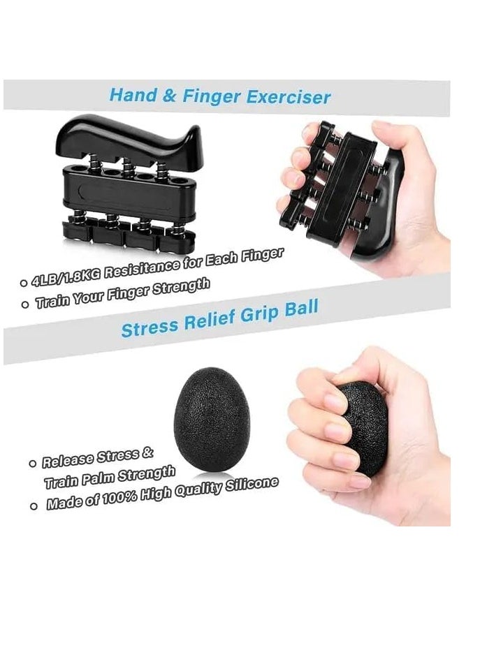SportQ Hand Grip Strengthener Kit, 5 Pack, Adjustable Grip Exerciser, Finger Stretch Resistance Expander Bands, Finger Strength Trainer, Hand Press Ball and Exercise Ring multipe shapes - pzsku/Z635F09318C585DDB30AEZ/45/_/1709124632/cb5fa1e3-679e-49f8-a0ba-0274d2efaec9