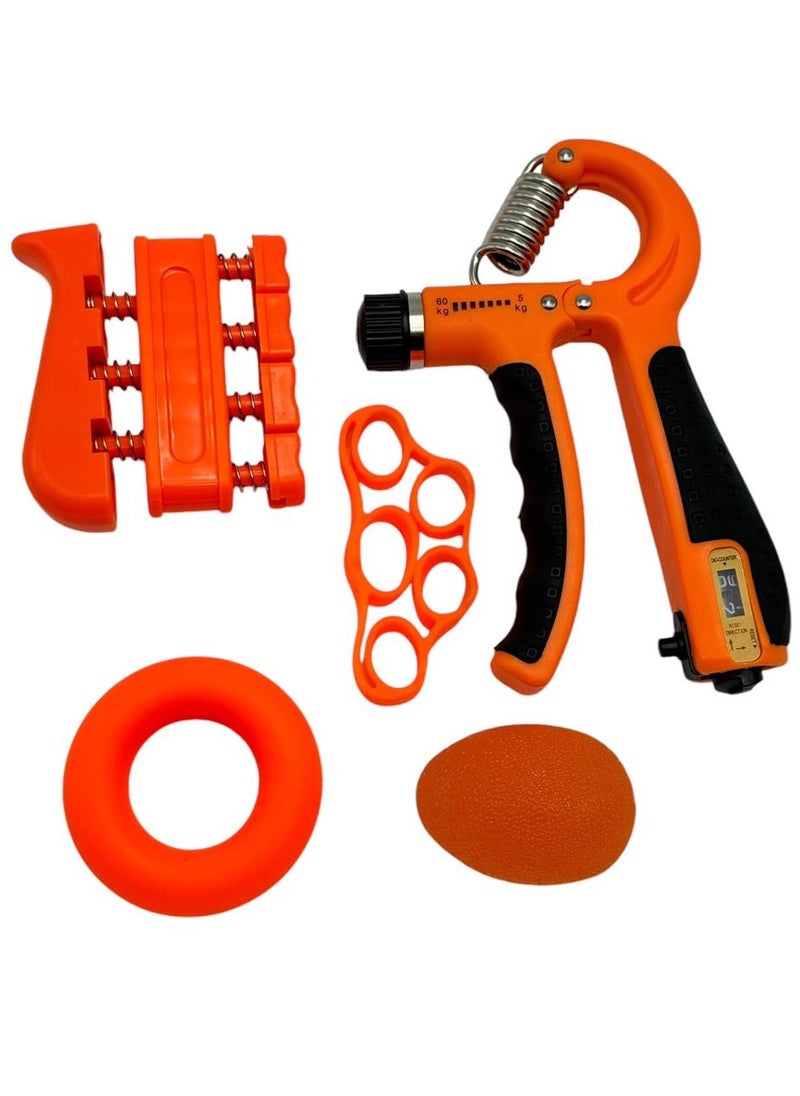 SportQ Hand Grip Strengthener Kit, 5 Pack, Adjustable Grip Exerciser, Finger Stretch Resistance Expander Bands, Finger Strength Trainer, Hand Press Ball and Exercise Ring multipe shapes - pzsku/Z635F09318C585DDB30AEZ/45/_/1730970689/8af49055-63dc-4d30-be0d-b3fed33a55e0