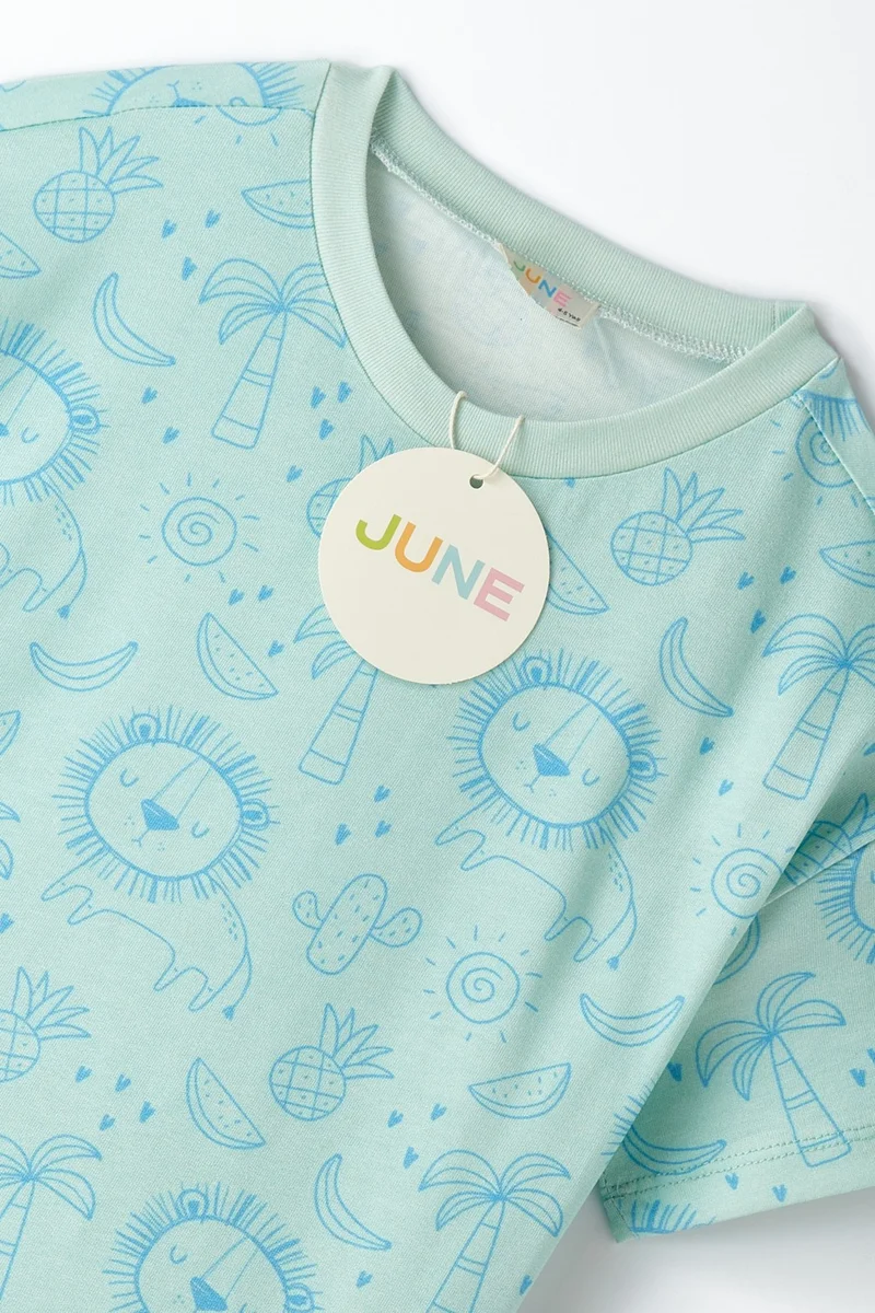 جون Girl Printed Shorts T-Shirt Set
