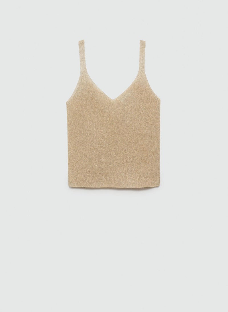 MANGO - Casual Lurex Knitted Top - Image 1
