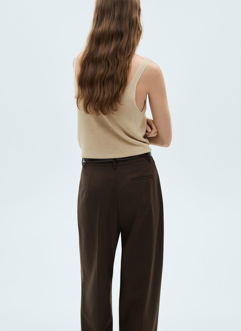 MANGO - Casual Lurex Knitted Top - Image 1