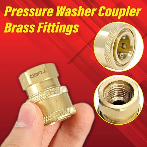 TUQO Quick Connector Coupler/Adaptor,Brass made, suitable to connect accessories to the Pressure Washer/Foam Lance, Quick Nozzle, Under Carriage Clearer Attachment, etc. (Pack of 2) (1/4") - SV09 - Image 3