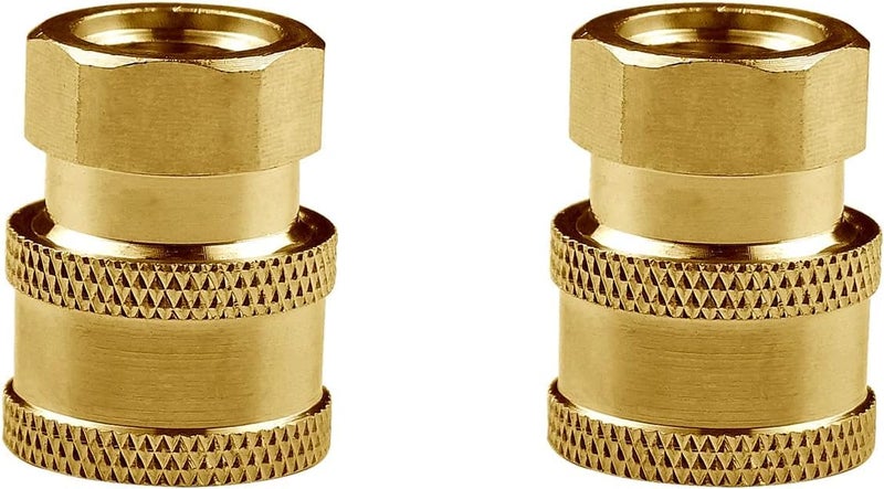 TUQO Quick Connector Coupler/Adaptor,Brass made, suitable to connect accessories to the Pressure Washer/Foam Lance, Quick Nozzle, Under Carriage Clearer Attachment, etc. (Pack of 2) (1/4") - SV09 - Image 1