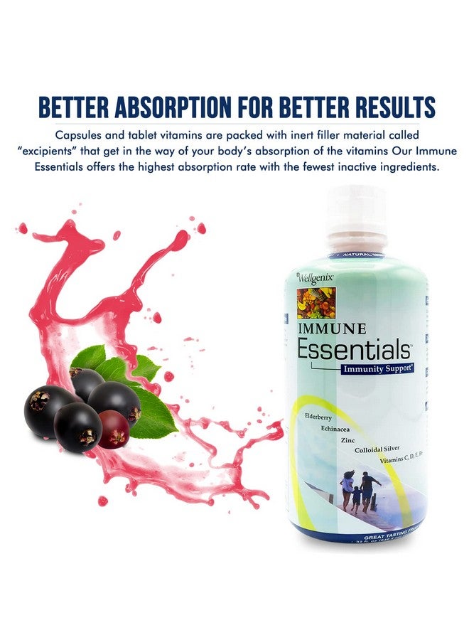 Wellgenix Immune Essentials - Multivitamin Liquid for Men, Women & Kids - Vegan Supplement with Vitamins C, D Elderberry Zinc, Echinacea for Toddler, Kid & Adult 32oz (Pack of 2) - Image 5