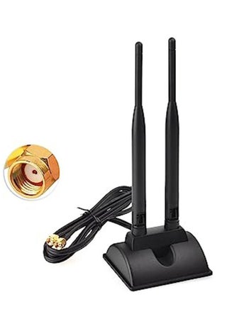 Eightwood Dual WiFi Antenna with RP-SMA Male Connector, 2.4GHz 5GHz Dual Band Antenna Magnetic Base for WiFi Wireless Router Mobile Hotspot - pzsku/Z635F2A28CDE57F76B17FZ/45/1747420387/09a7d793-7ba2-43b8-8e7d-4966b8bbc389