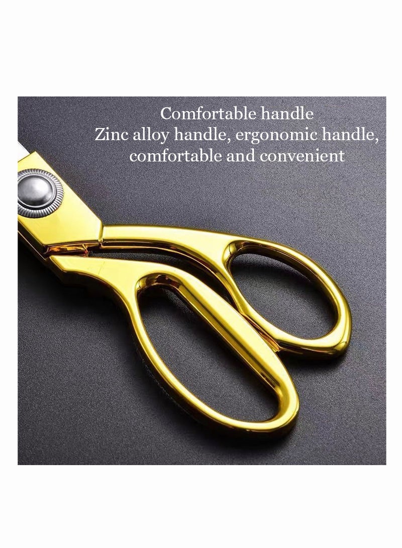 SYOSI 2Pcs Set Of Gold Stainless Steel Sharp Tailor Scissors, Clothing Scissors Barbecue Cut Adjustable Kitchen Scissor Fabric Shears Heavy Duty for Tailoring Sewing, Craft, Household  - Image 5