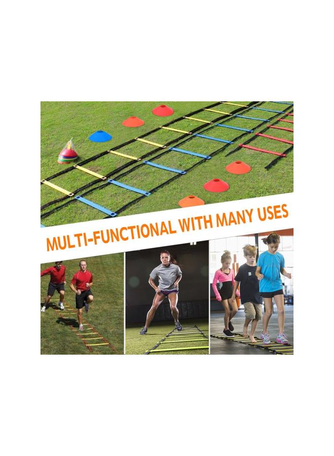 Generic Agility Ladder and Hurdle Training Set, 19ft Flat Ladder with 10Pcs Cones Speed Training Exercise Practice for Soccer Football and Other Sports  - Image 2