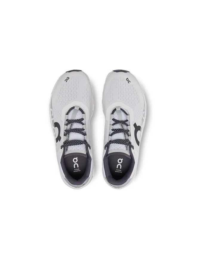 On Cloudmonster Trendy & Comfortable Sports Running Shoes, Fabric, Shock Absorption, Anti-Slip, Wear-Resistant, Breathable, High Resilience, Low-Top (White) - Image 4