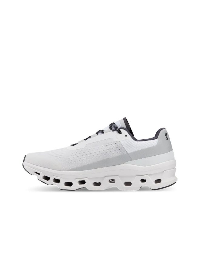 On Cloudmonster Trendy & Comfortable Sports Running Shoes, Fabric, Shock Absorption, Anti-Slip, Wear-Resistant, Breathable, High Resilience, Low-Top (White) - Image 2