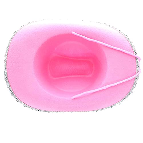 GiftExpress Pink Cowboy Hat With Tiara - CHILD SIZE, Pinky Felt Cowboy Hat for Western Costume, CowGirl Pretend Plays - Image 5