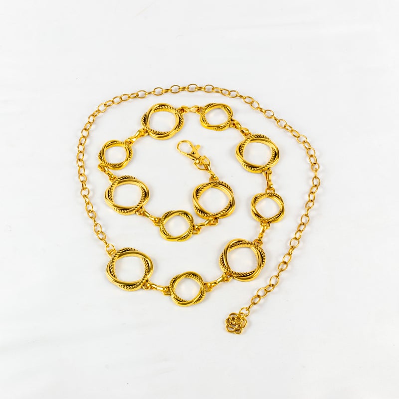 The Black Pearl Accessories Golden Metal Waist Belt For Her - Image 1