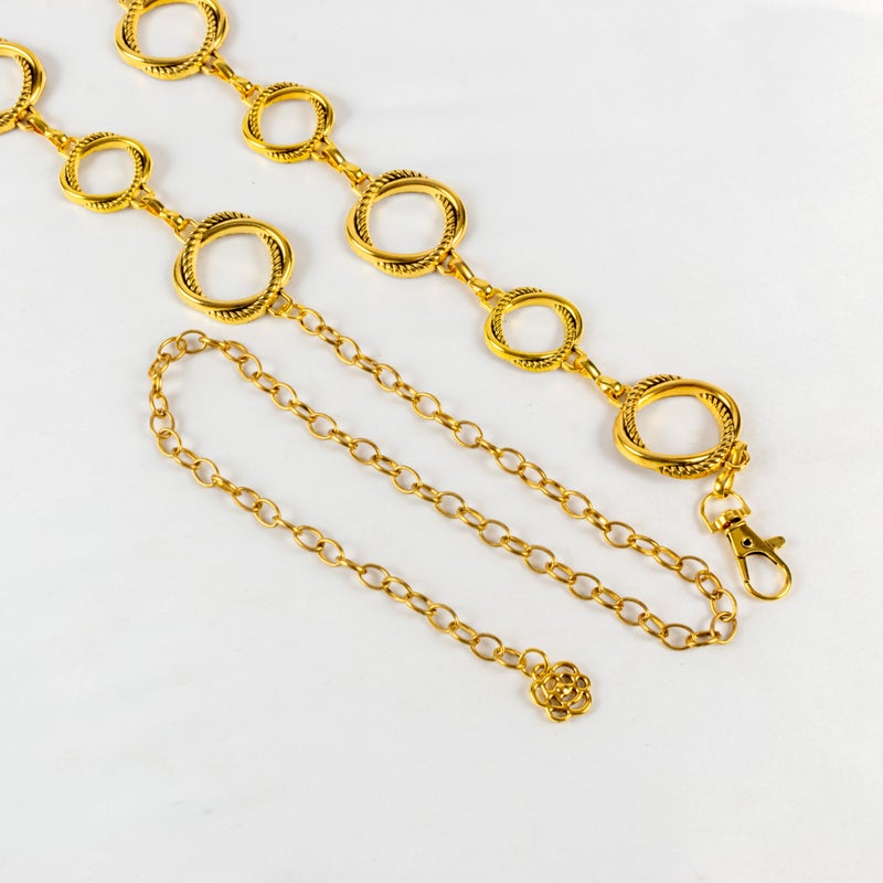 The Black Pearl Accessories Golden Metal Waist Belt For Her - Image 2