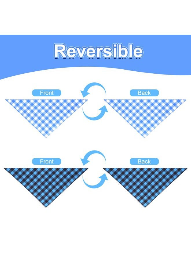 Agroon Dog Bandanas Boy Large 2PCS, Summer Spring Blue Scarf, Durable Triangle Reversible Bibs Handkerchief for Puppy Pet - Image 5