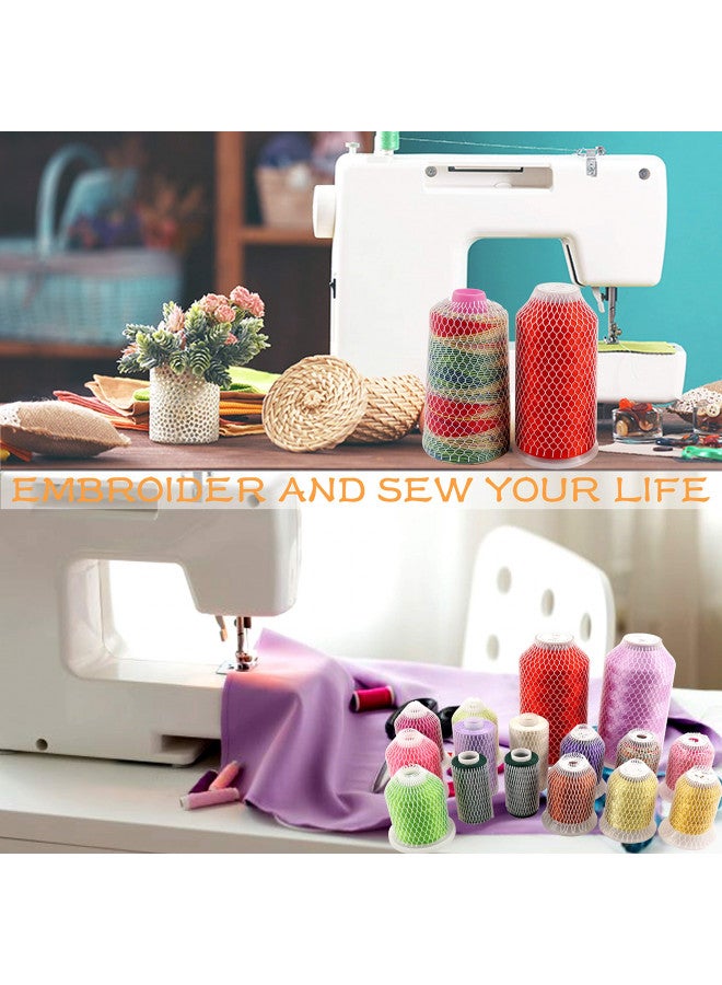 New brothread 100pcs Thread Net Spool Saver for Different Sizes of Embroidery Sewing Quilting and Serger Thread Spools/Cones - 9.8" (25cm) Long Each Piece - Image 5