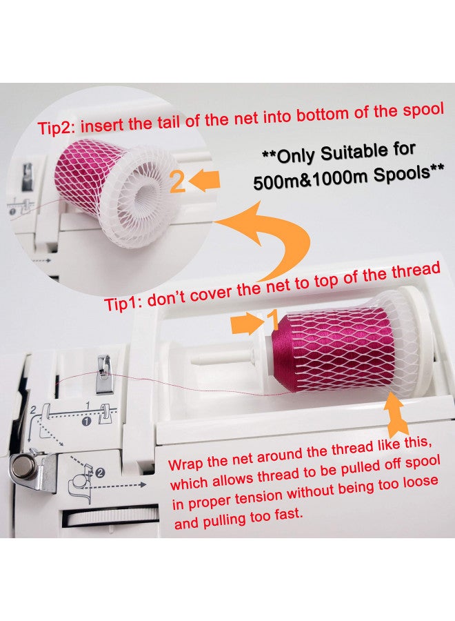New brothread 100pcs Thread Net Spool Saver for Different Sizes of Embroidery Sewing Quilting and Serger Thread Spools/Cones - 9.8" (25cm) Long Each Piece - Image 3