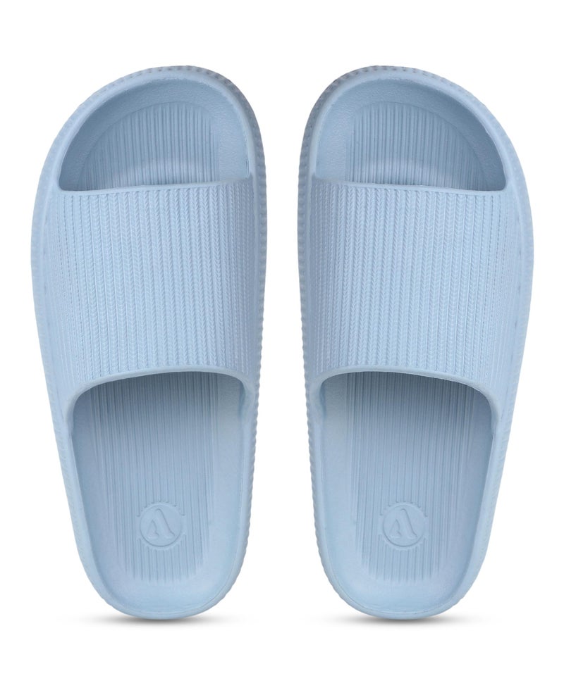 Aqualite NEO-354 Women's Slides Slippers | Slip-On Comfort Flat Base Flipflop Anti-Skid, Lightweight & Easy to Wear | Casual Home & Outdoor Sandals for Women Blue - Image 1