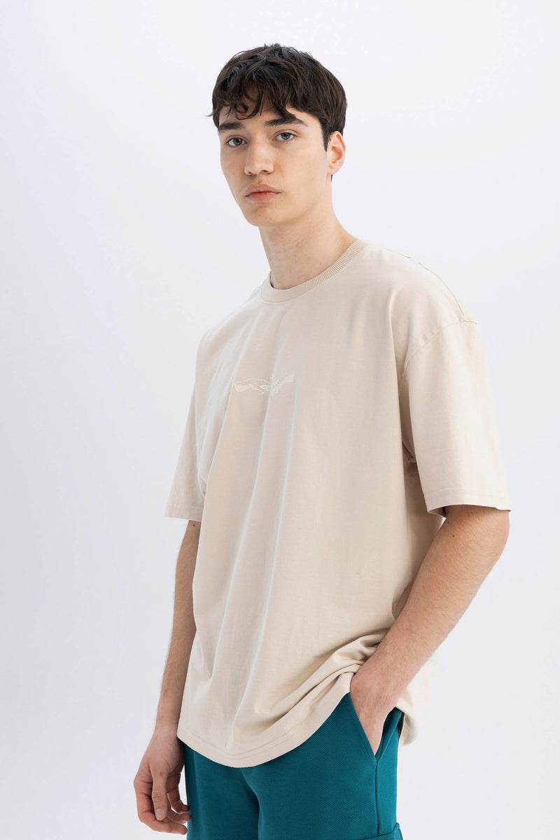 DeFacto Man Oversize Fit Crew Neck Back Printed Short Sleeve T Shirt  - Image 4