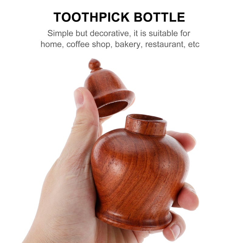 Wooden Toothpick Holder Box Portable Kitchen Dining Table Storage Organizer - Image 5