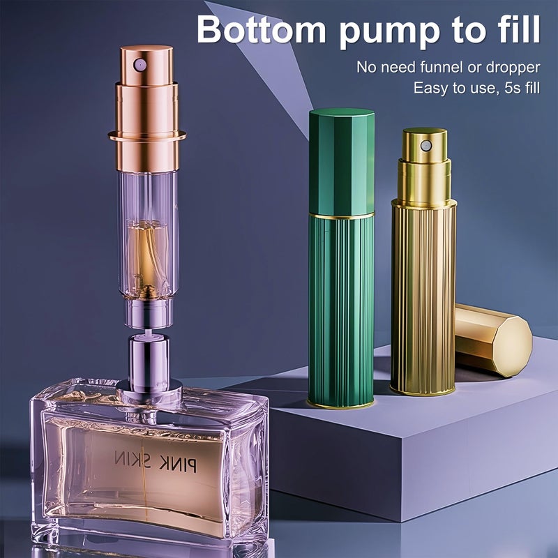 Fiwecos Perfume Travel Refillable Bottle Cologne Portable Atomizer Fragrance Scent Sprayer Pump Fill from Bottom Mini Pocket Size 5ml for Travel Essentials & Best Gift (BLACK) - Image 2