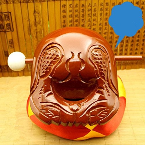 ZUODOOKU Buddhist Camphorwood Wooden Fish Temple Block Zen Drum with Mat 4 inch - Image 1