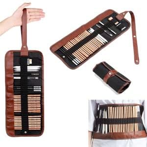 ARROLLIANT Pencil Wrap Durable Pencil Bag Set for Sketch Color Pencil Pouch Storage Stationery School Crafts Supplies - Image 4