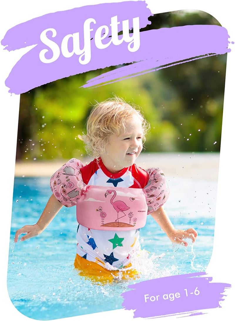 TOMSHOO Toddler Swim Vest，Kids Water Wings Arm Floaties for 30-50 Pounds,Infant Safety Swim Aid Jumper Inflatable,Swim Arm Bands,Float Sleeves Swimming Armbands for Sea/Pool/Beach/Training - Image 2