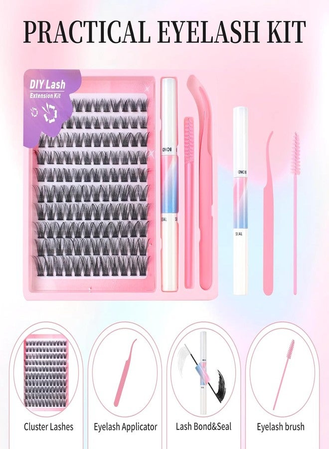 Fenshine Cluster Lashes Individual Lashes Wide Stem C/D Curl 10-16mm Length DIY Eyelash Extension Individual Soft False for Personal Use at Home - Image 2