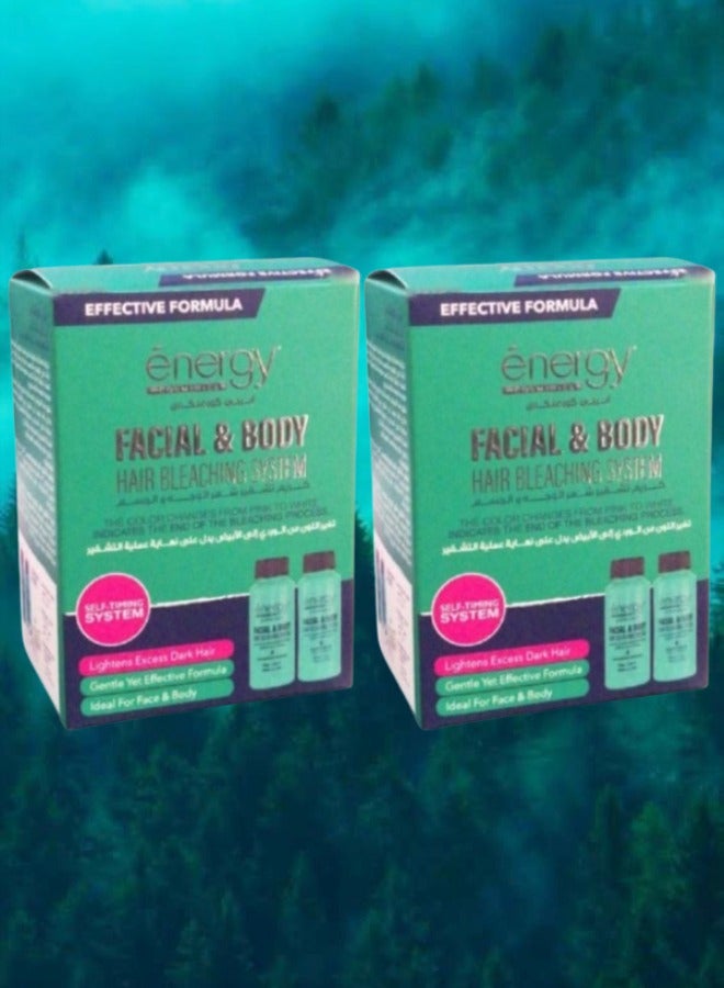 ENERGY COSMETICS 2 Pieces Facial and Body Hair Bleaching System 40ML And 60ML