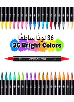 Generic 36-Piece Dual Tip Acrylic Paint Markers Set, Premium Non-toxic Multicolor Acrylic Paint Pens With Brush Tip and Fine Tip For Rock Painting, Wood, Canvas, Stone, Glass, Ceramic, Arabic Calligraphy and DIY Crafts Making Art Supplies  - Image 2