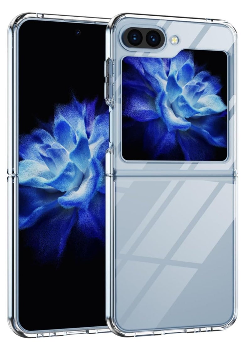 إلترازون Case for Samsung Galaxy Z Flip 5 Cover Back Clear Transparent Slim Thin Premium Hard Crystal Shockproof Protective Case for Samsung Galaxy Z Flip 5 - Image 3