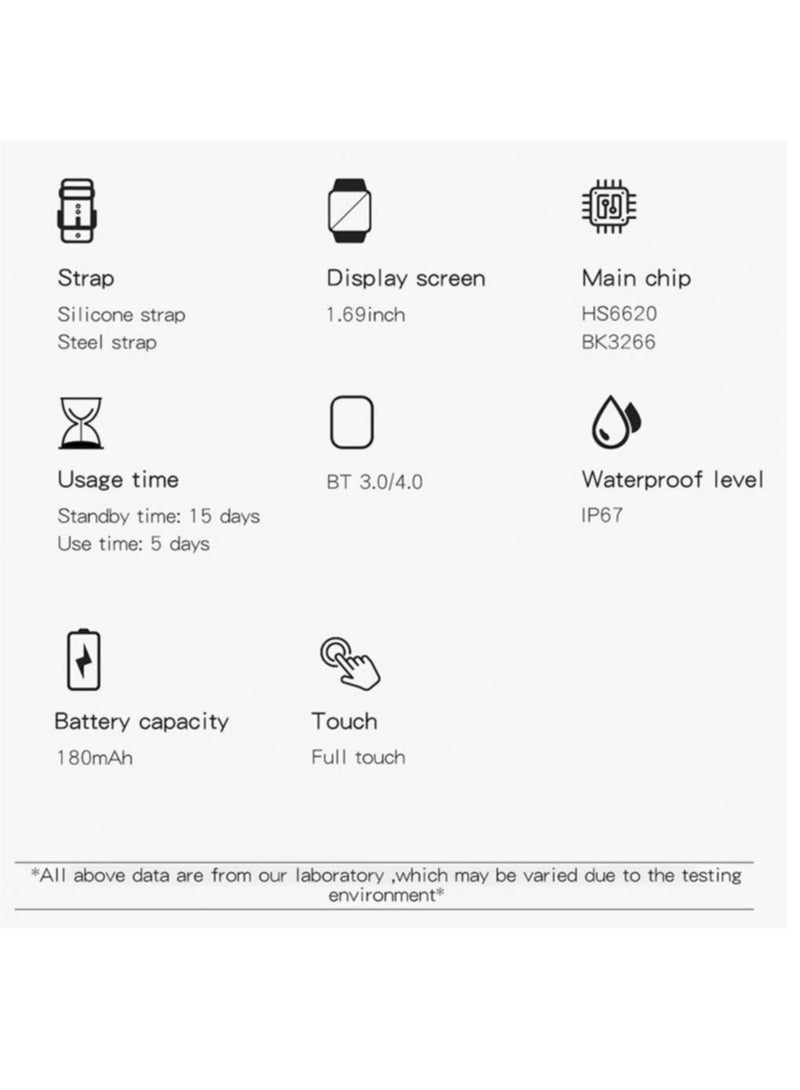 Y13 Multifunctional Smart Watch with 1.7 Inch Full Touch Screen IP67 Waterproof Design Real-Time Heart Rate Monitoring and Sleep Tracking  - Image 3
