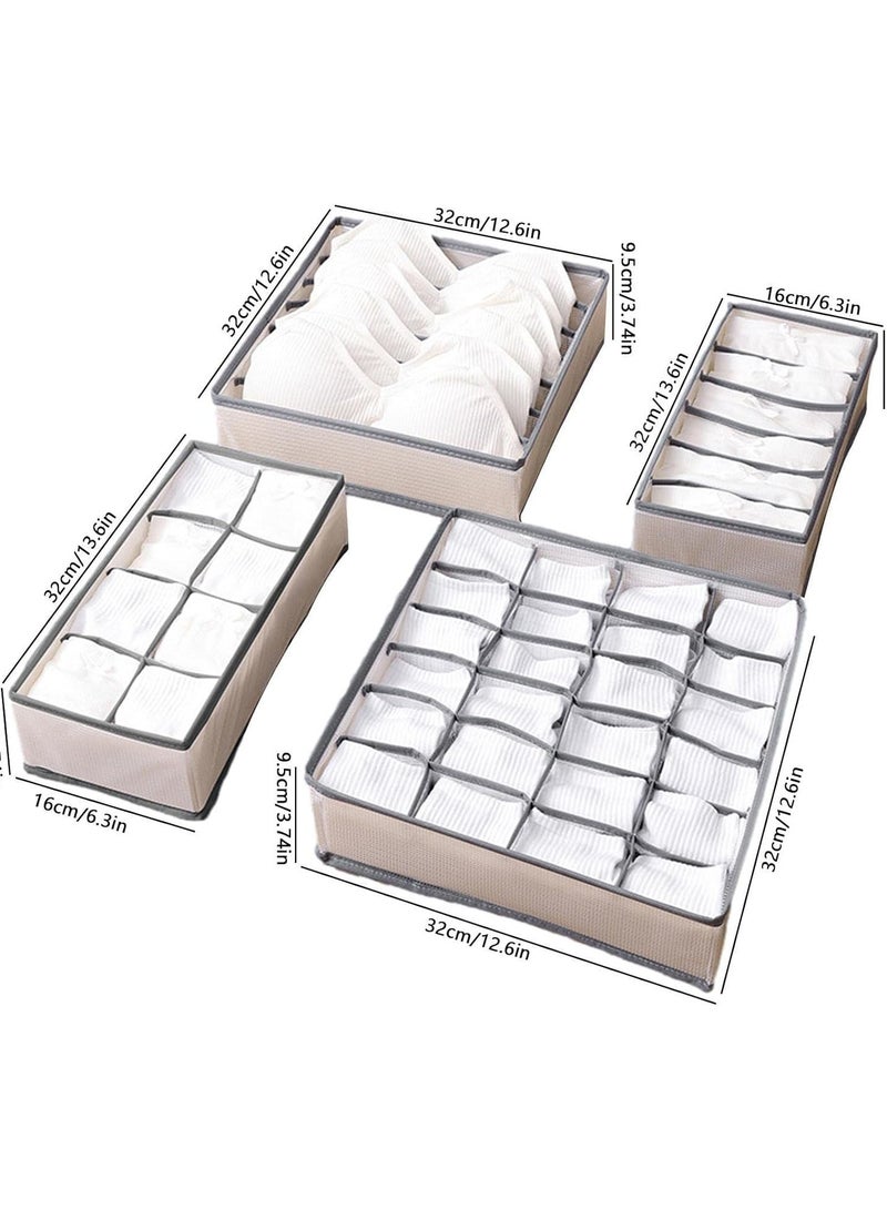 GGOOT Dresser Drawer Organizers - Breathable Mesh PVC Bra Organizer | Drawer Organizers Cabinet Closet Organizers And 4 Storage Boxes for Clothes Underwear Socks - Image 4