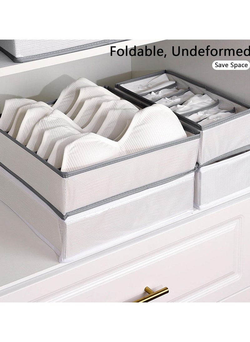 GGOOT Dresser Drawer Organizers - Breathable Mesh PVC Bra Organizer | Drawer Organizers Cabinet Closet Organizers And 4 Storage Boxes for Clothes Underwear Socks - Image 5