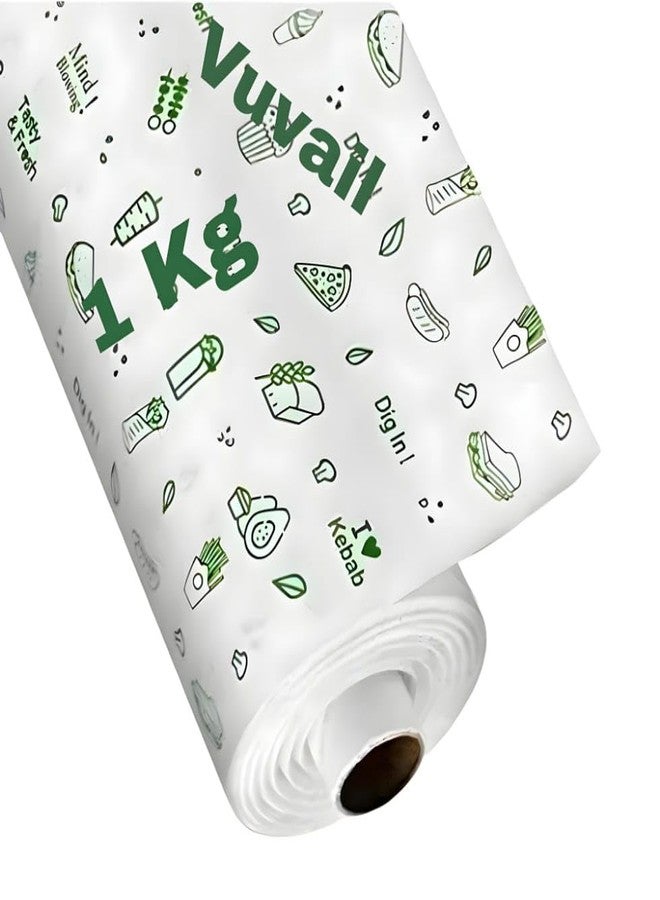 Vuvail Butter Paper Roll 1 Kg White Pack of 1| Non Stick| Greaseproof| Oil-Proof| Baking Grilling Food Wrapping for Roti Sandwich Parantha Storage Packing |Cooking| Parchment Sheet Kitchen Roll - Image 1