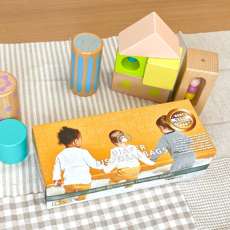 BOS, Odor-Sealing Dirty Diaper Trash Bags - Disposable Bags - Scent & Smell Free [90 count] (Medium) - Image 4