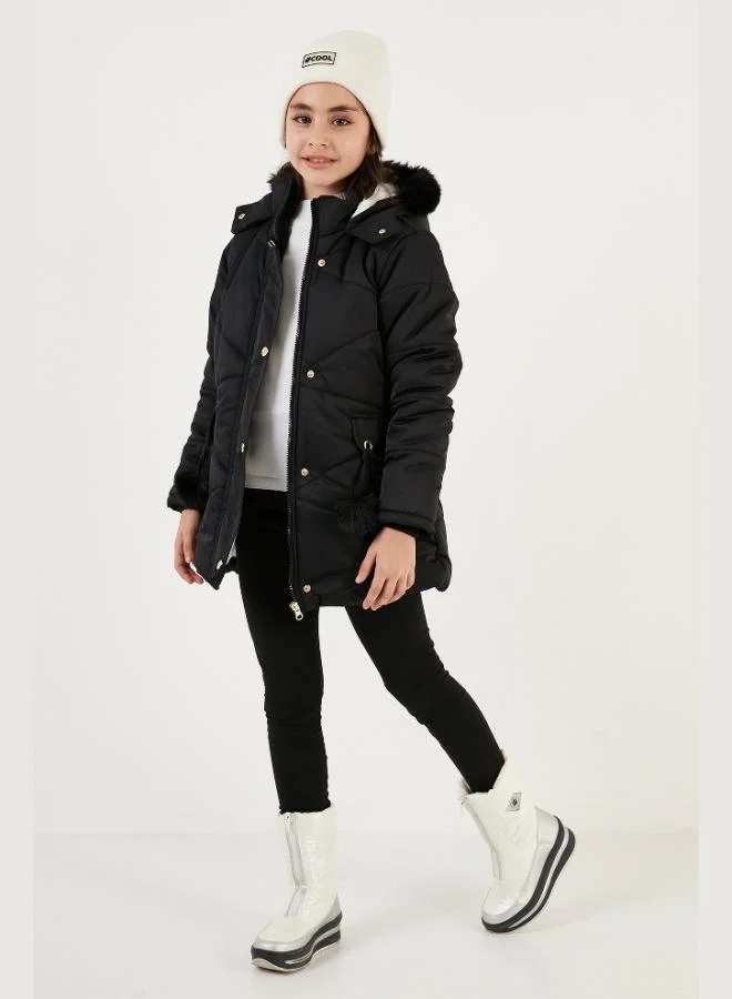 ليلا معطف منتفخ مبطن بالزغب للبنات من ليلا بغطاء رأس