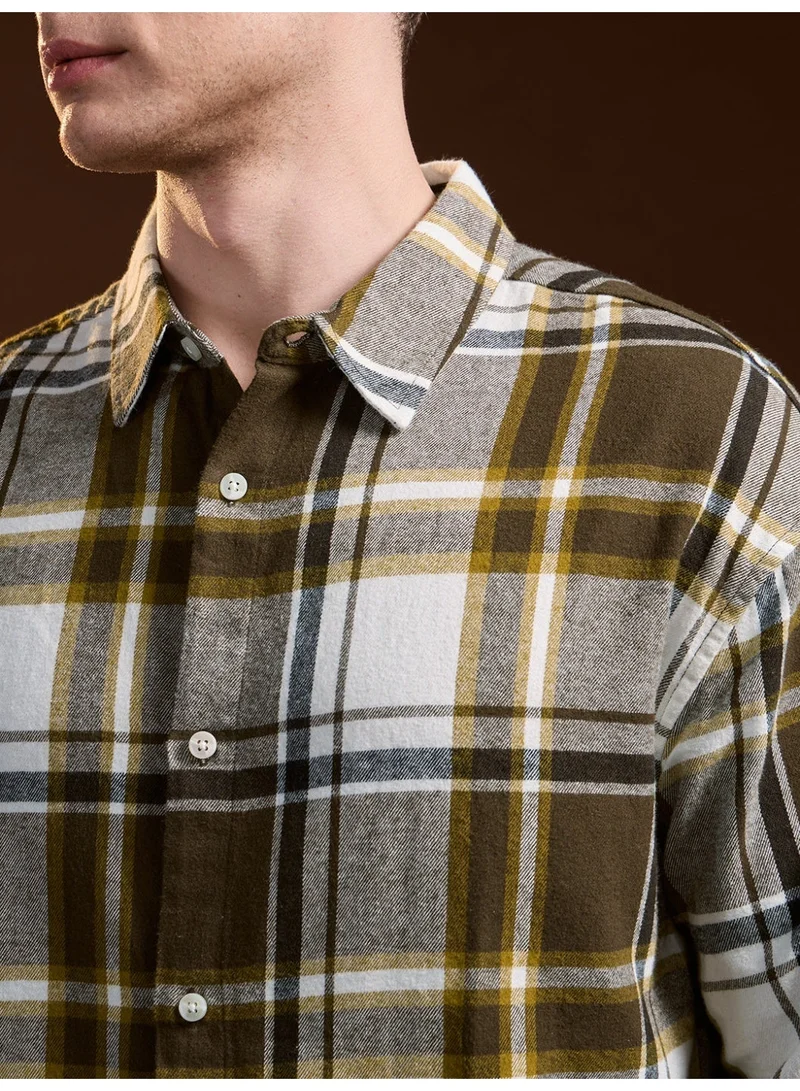 THE BEAR HOUSE  Men’s Shirt for Office, Casual & Party Wear | Comfortable Long Sleeve Shirt with Classic Collar, Button Closure & Versatile Stylish Look for Men | Best Price UAE