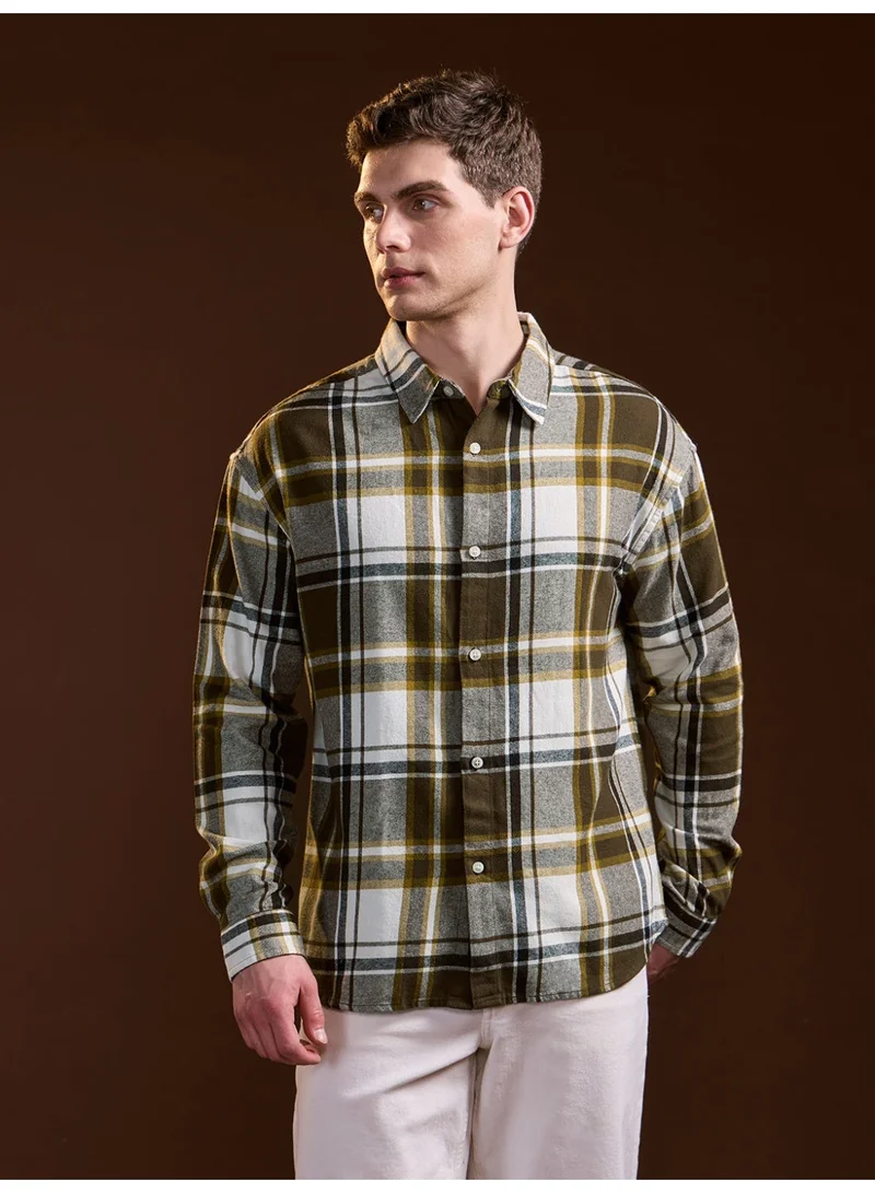 THE BEAR HOUSE  Men’s Shirt for Office, Casual & Party Wear | Comfortable Long Sleeve Shirt with Classic Collar, Button Closure & Versatile Stylish Look for Men | Best Price UAE