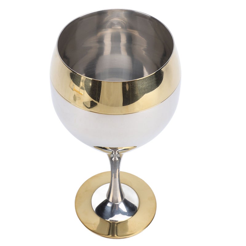 304 Stainless Steel Wine Glass 350ml Unbreakable Wine Glass Gold Rimmed Wine Goblet for Travel Camping Pool Outdoor Events Wedding Picnics - Image 3