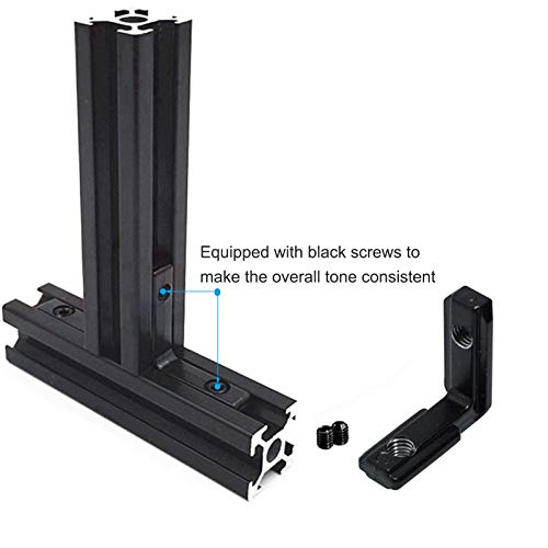 BLCCLOY 20Pcs 2020 Aluminum Extrusion Black Corner Bracket T Slot Inside L Shape Joint Angle Hardware Connector with Screws for 20 Series 20/20 2040 V Slot Extruded Aluminum Profile - Image 5
