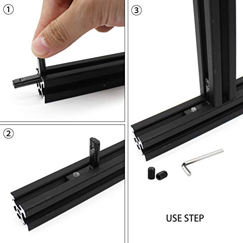 BLCCLOY 20Pcs 2020 Aluminum Extrusion Black Corner Bracket T Slot Inside L Shape Joint Angle Hardware Connector with Screws for 20 Series 20/20 2040 V Slot Extruded Aluminum Profile - Image 4