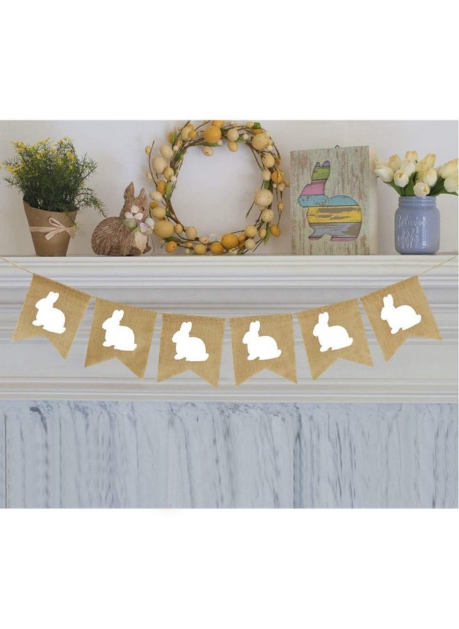 Partyprops Easter Burlap Bunny Garland | Burlap Rabbit Garland Banner | Easter Decorations | Rustic White Bunny Garland for Mantle - pzsku/Z636010071232A720B8FEZ/45/_/1741329969/ed7d6d16-eba6-4660-a28a-14ee4f112158