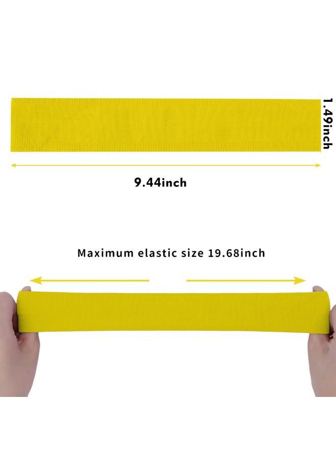 ONEYE 5PCS Yellow Sport Headbands for Women Men Non Slip Workout Headband Soft Silicone Fitness Headband Elastic Sport Sweatbands Hairbands for Yoga Running Sports Travel Indoor Gym - Image 3