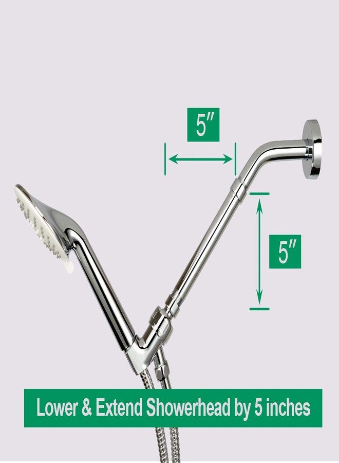 Purelux ذراع دش Purelux، امتداد رأس الدش بطول 6 بوصات، مخرج مياه يخفض رأس الدش الحالي، لمسة نهائية من الكروم مصنوعة من الفولاذ المقاوم للصدأ الصلب - Image 2