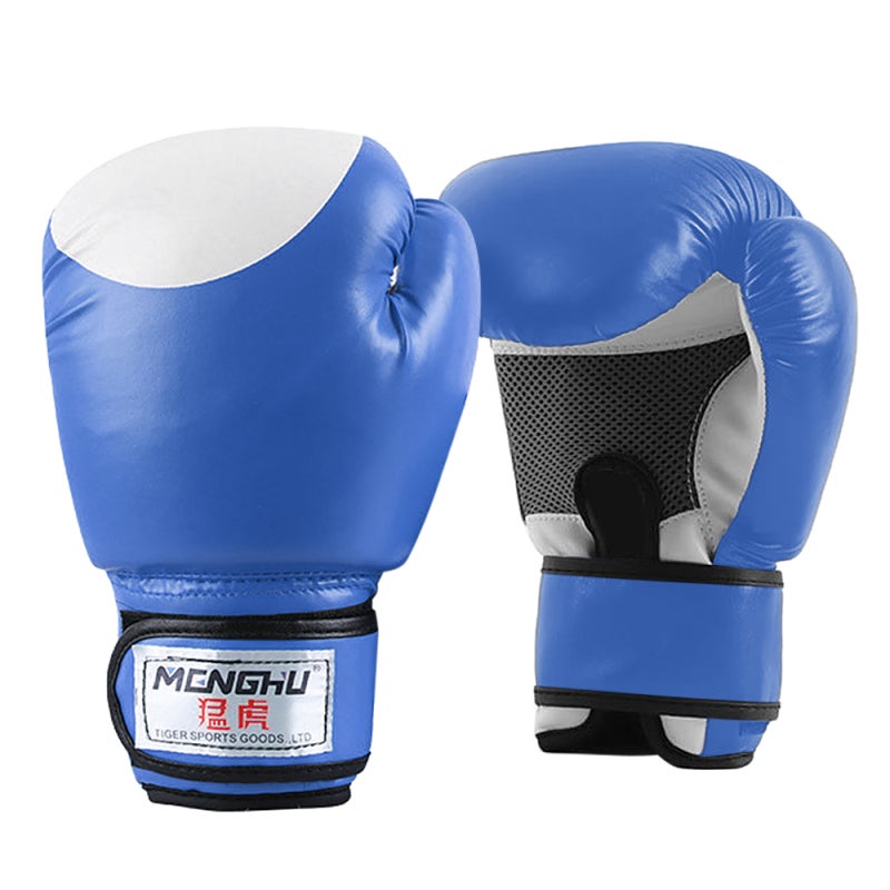 Boxing Gloves: L Size Premium PU Leather With Thick Foam Padding - Breathable Palm Holes For Heat Dissipation Widened Adhesive Fastener Tape For Wrist Support, Thumb And Knuckle Protection For Profess - Image 1