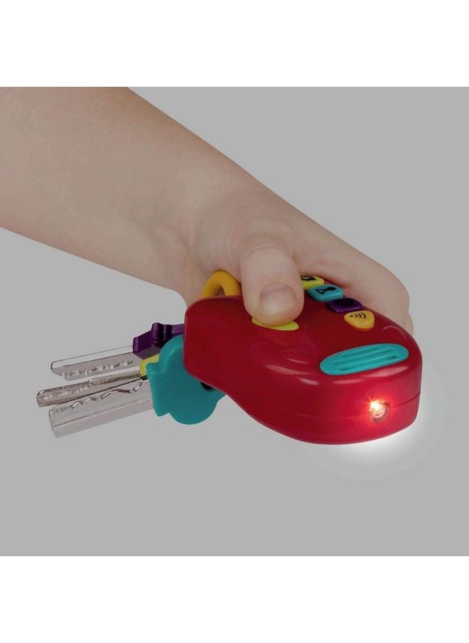 BATTAT - Toy Keys 3 Keys & Remote With 4 Fun Sounds Mini Flashlight Toy Car Keys With Fob For Baby Toddler Light & Sound Keys 10 Months + Red 6 X 1.25 X 7.5 Inches - Image 1