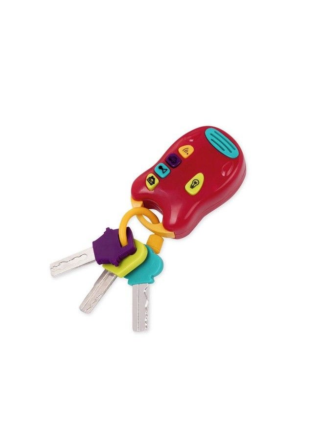 BATTAT - Toy Keys 3 Keys & Remote With 4 Fun Sounds Mini Flashlight Toy Car Keys With Fob For Baby Toddler Light & Sound Keys 10 Months + Red 6 X 1.25 X 7.5 Inches - Image 1
