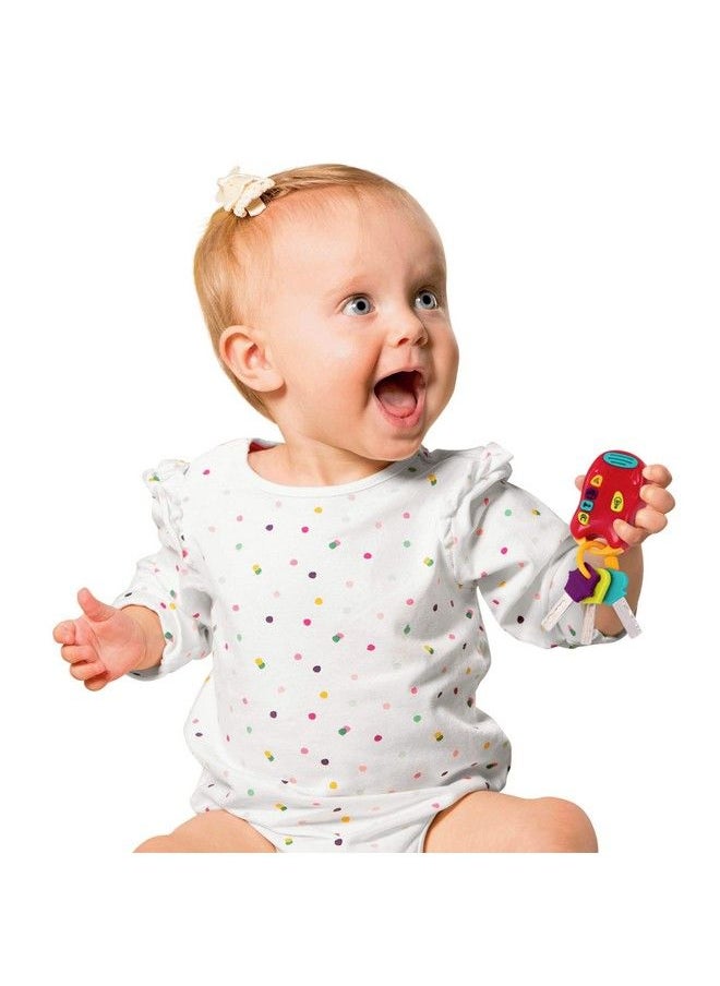 BATTAT - Toy Keys 3 Keys & Remote With 4 Fun Sounds Mini Flashlight Toy Car Keys With Fob For Baby Toddler Light & Sound Keys 10 Months + Red 6 X 1.25 X 7.5 Inches - Image 1