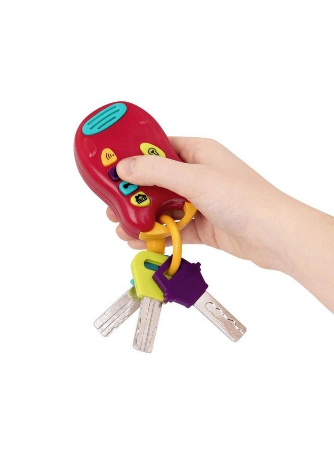 BATTAT - Toy Keys 3 Keys & Remote With 4 Fun Sounds Mini Flashlight Toy Car Keys With Fob For Baby Toddler Light & Sound Keys 10 Months + Red 6 X 1.25 X 7.5 Inches - Image 1